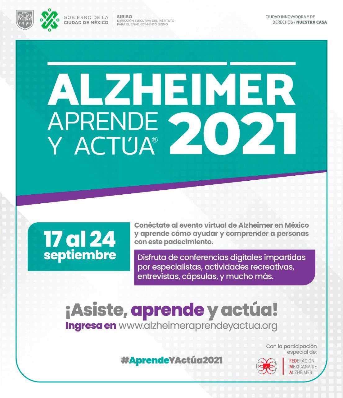 Cartel Alzheimer Aprende y Actúa 2021